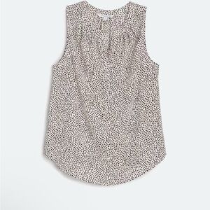 41 Hawthorn Black & Cream Dotted Sleeveless Blouse – Size XL